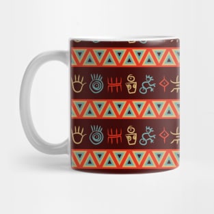 Multicolor geometric native south american indigenous pattern with colorful petroglyphs Mug